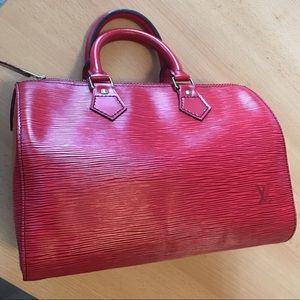 Louise Vuitton Epi speedy 30 Castilian red bag